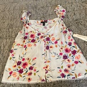 Aqua Button-Front Camisole